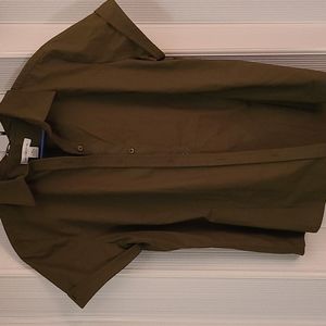 Women's Liz Claiborne blouse, olive green,  short-sleeved, size XL
